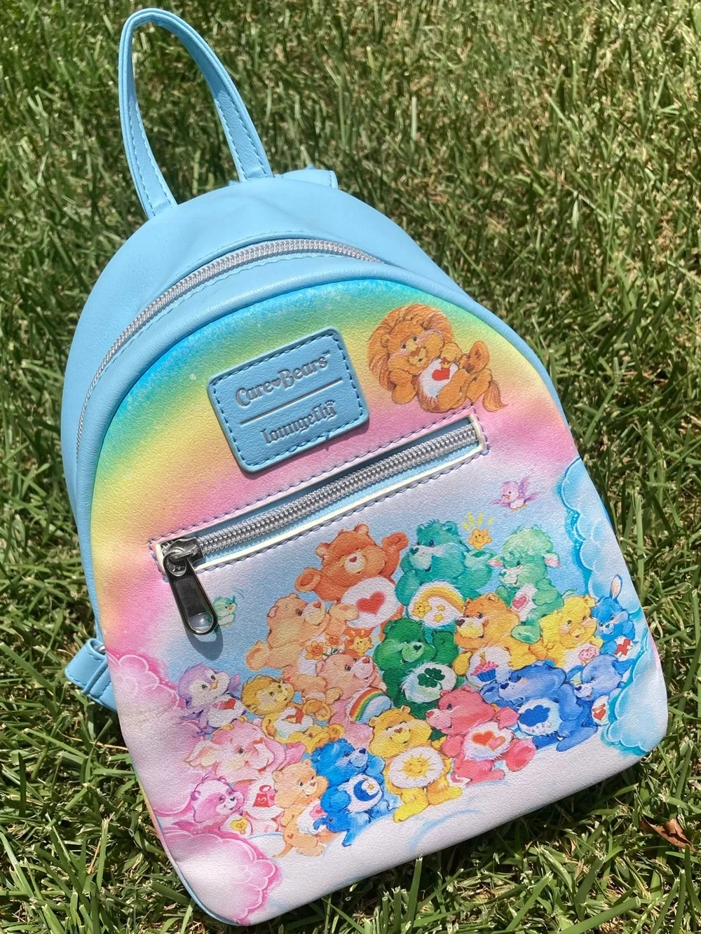 Loungefly Pastel Rainbow Care Bears Mini Backpack - Light Blue